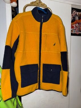 Yellow & Navy Fleece Zip Jacket by náutica